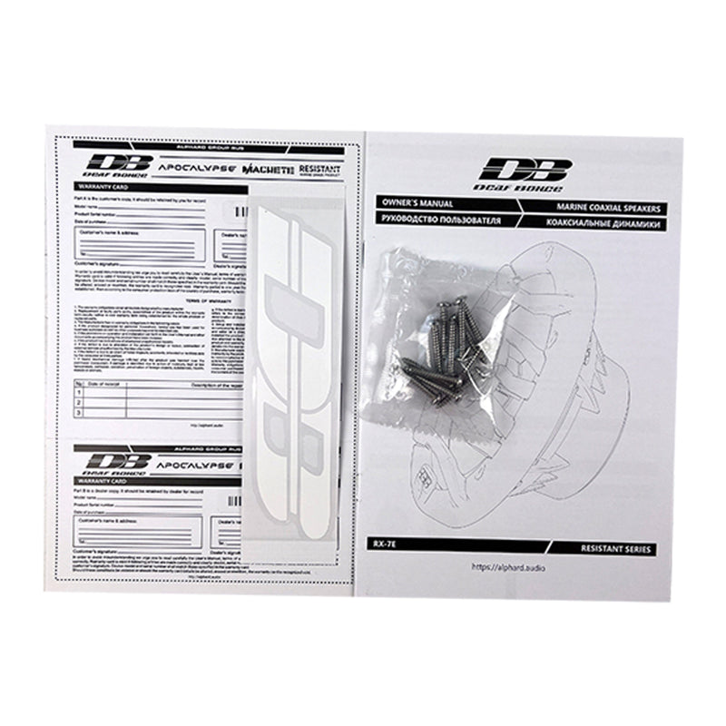 Deaf Bonce 7" 65W RMS 4-Ohm Coaxial Waterproof Marine Speakers DB-RX-7E