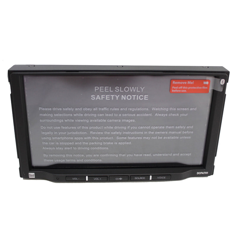 Dual 7" Touchscreen 2 DIN Radio with Bluetooth, Apple CarPlay, & Android Auto