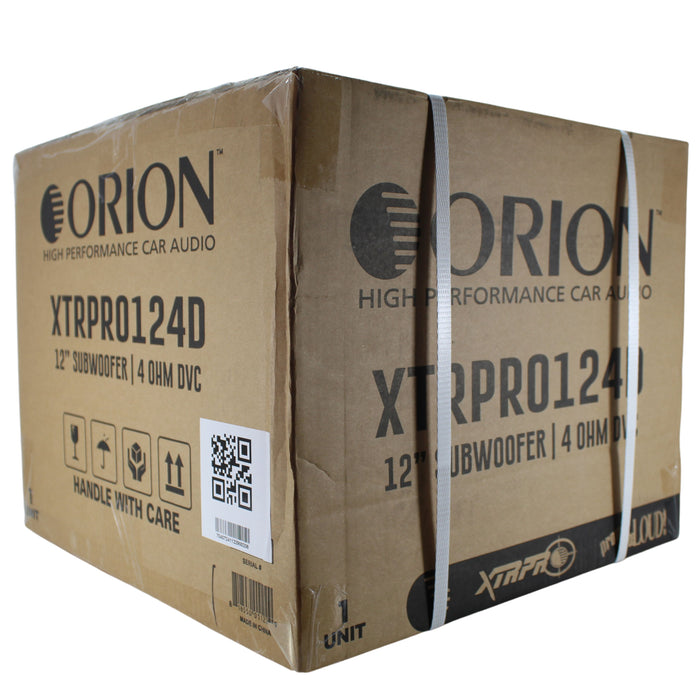 Orion 4-Ohm 1500w RMS XTR PRO Series 12" DVC Subwoofer - XTRPRO124D