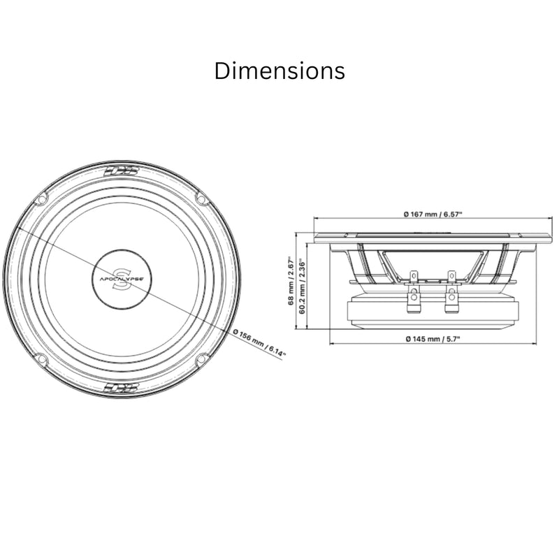 Pair of Deaf Bonce Apocalypse 6.5" Midrange Speakers 600W 4 Ohm Black AP-M60SQL