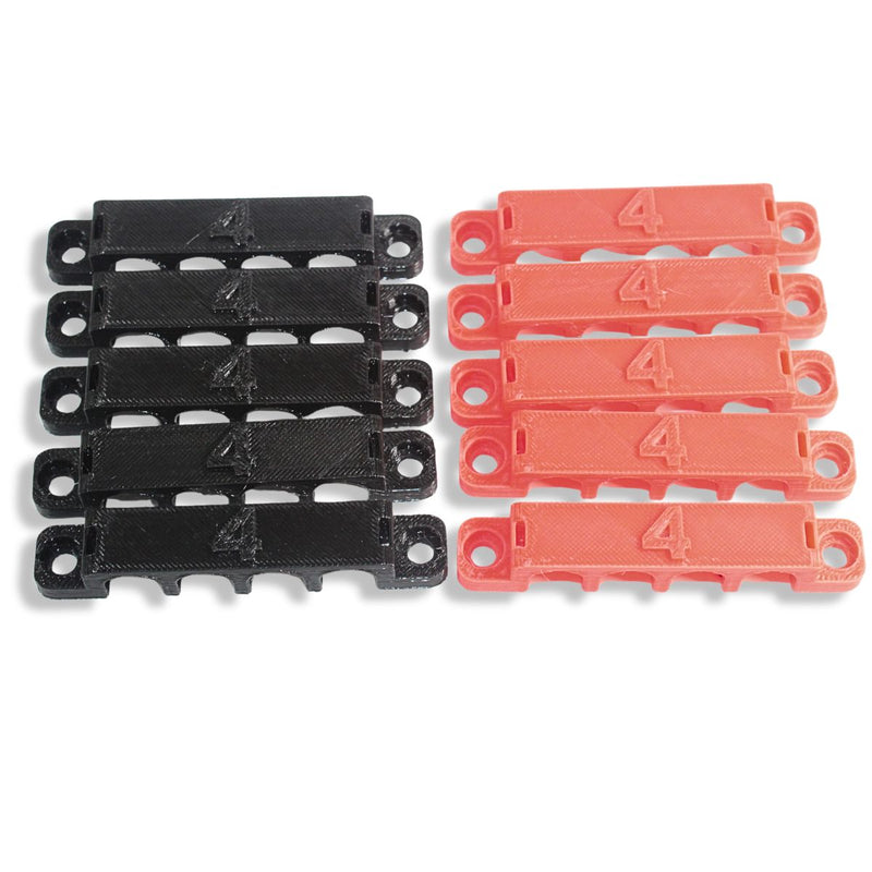 4 Gauge Cable Management Wire Comb Quad Slot Can Use w/ Cable Tie Red/Black