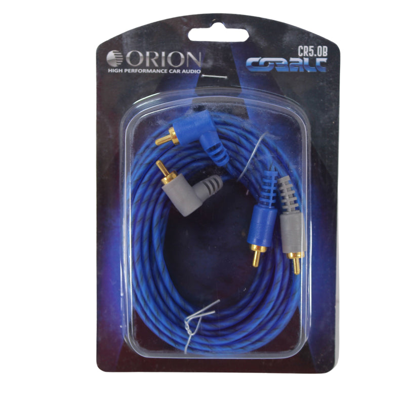 Cobalt 16.39Ft (5.0 Meter) Blue RCA Cable w/ Angled and Straight Terminal