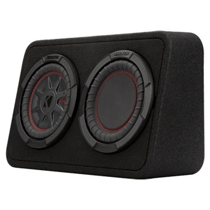 Kicker CompRT Series Dual 8" 2 Ohm Loaded Subwoofer Enclosure 48TCWRT82