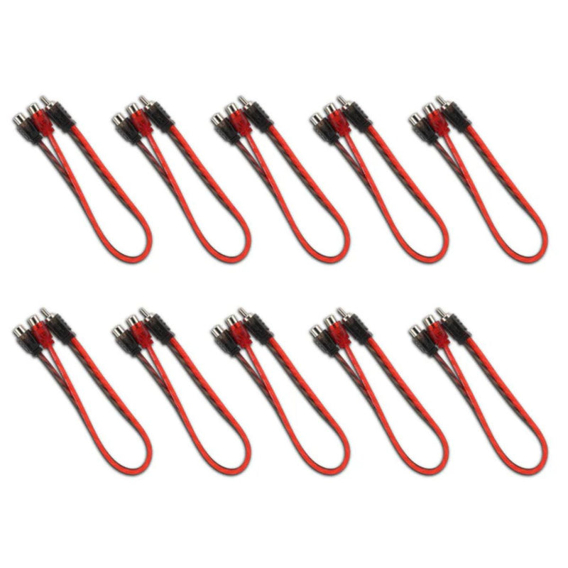 DS18 Level 1 RCA 100% Copper OFC Y Adapter 1 Male 2 Female (10 pack)