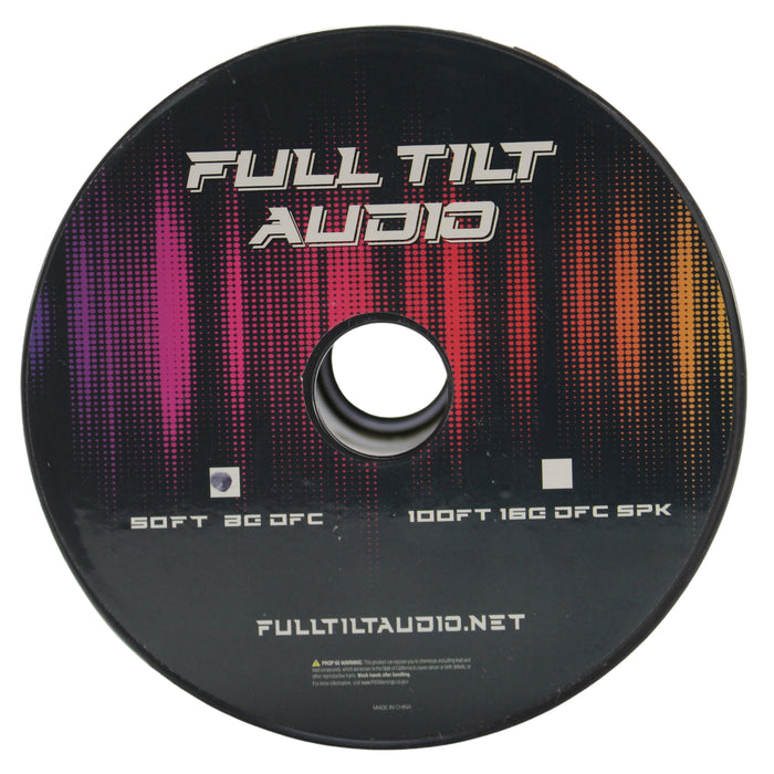 Full Tilt Audio 8 Gauge Tinned Oxygen Free Copper Power/Ground Wire Black Lot