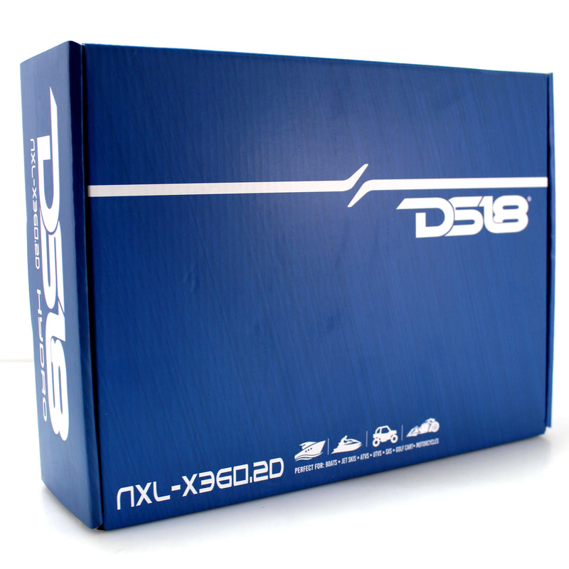 2-Channel 1000 Watt 4-Ohm Compact Marine Amplifier DS18 Hydro OPEN BOX