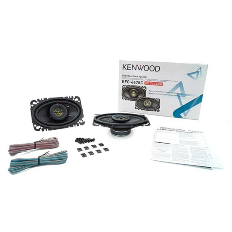 Pair of Kenwood 60-Watt 4-Inch x 6-Inch Two-Way Speaker System KFC-4675C