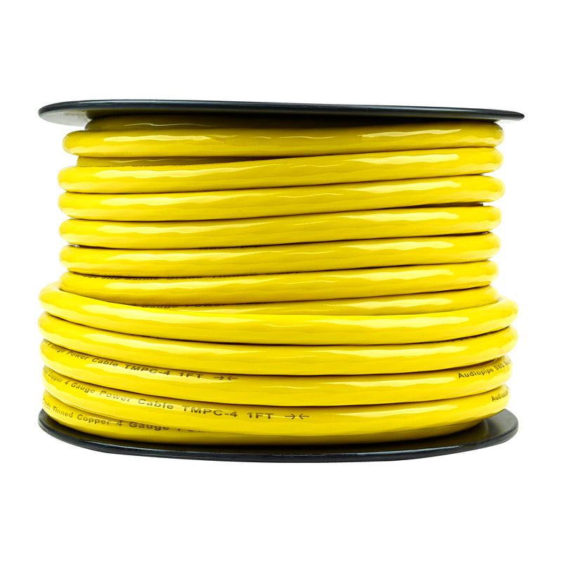 Audiopipe 4 GA OFC Tinned Marine Power/Ground Wire Ylw Lot Cut By The Foot