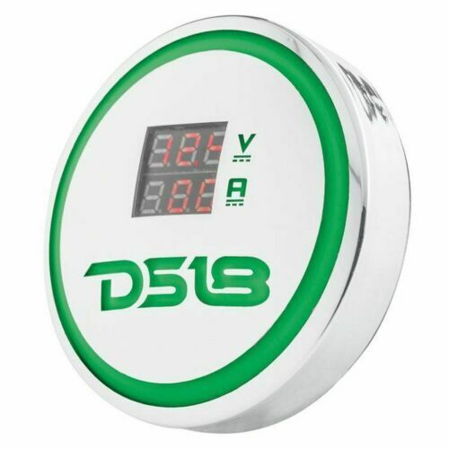 Waterproof Digital Volt/Amp Current Meter Chrome Plated RGB LED DS18