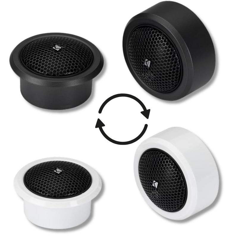 8" 200 Watts RMS 4-Ohm Marine LED Component Speakers Pair With Tweeters & Grills