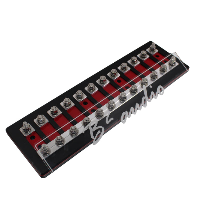 12 Spot Heavy Duty ANL Fuse Distribution Block w/ Acrylic B2 Audio Cover