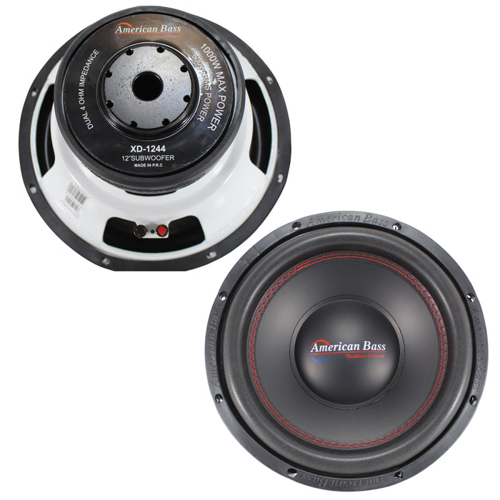 American Bass 12" 1000W Black Subwoofer Dual 4 Ohm Voice Coil XD Series OPEN BOX