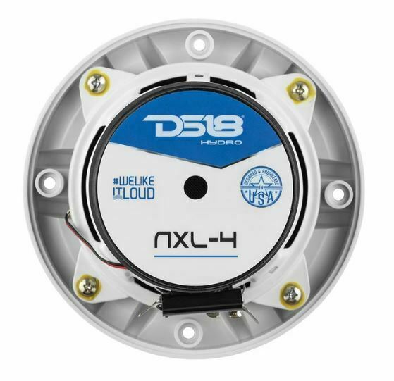 DS18 Pair of 4" Hydro 4 Ohm 150 Watts 2-Way Marine Speakers NXL-4-WH