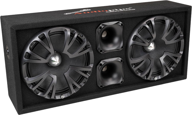 AudioPipe Loaded Double MID-Range & Driver Combo W/ 2 Channel 500W Amplifier