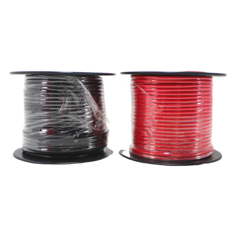 16 GA 100 FT Red Black Stranded Spools of CCA Primary Power Ground  Wire Cable