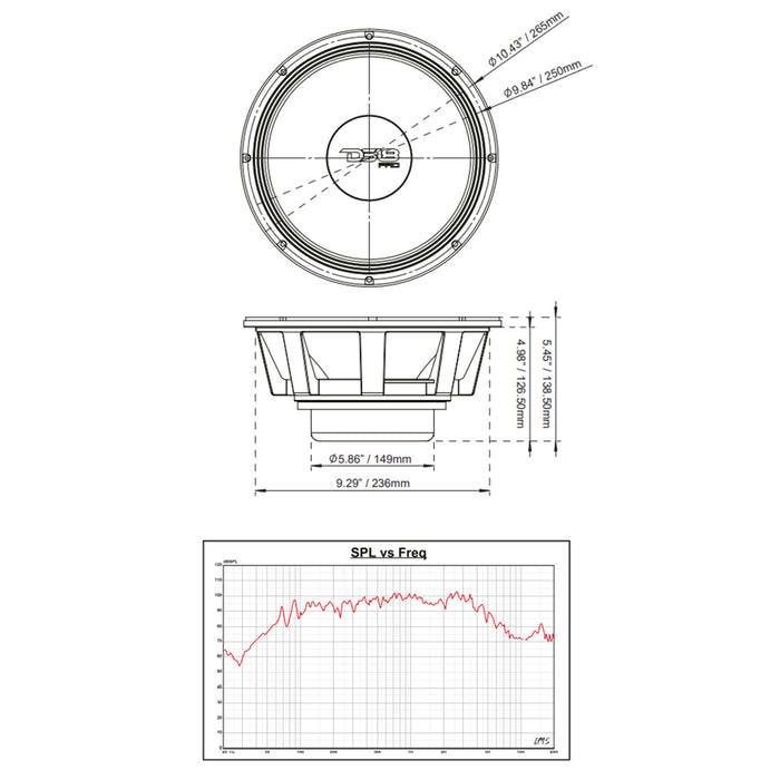 DS18 PRO 10" 2000W 8 Ohm Neodymium Mid-Bass Loudspeaker PRO-XLNEO10MB