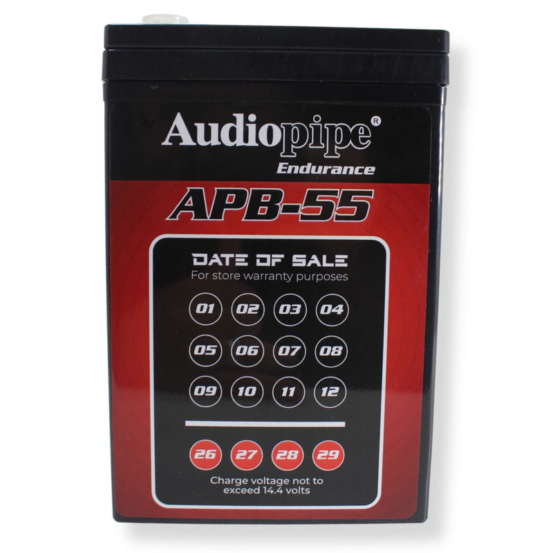 Audiopipe APB-55 12V 1750W 825Amp AGM Deep Cycle Power Cell Battery 55Ah