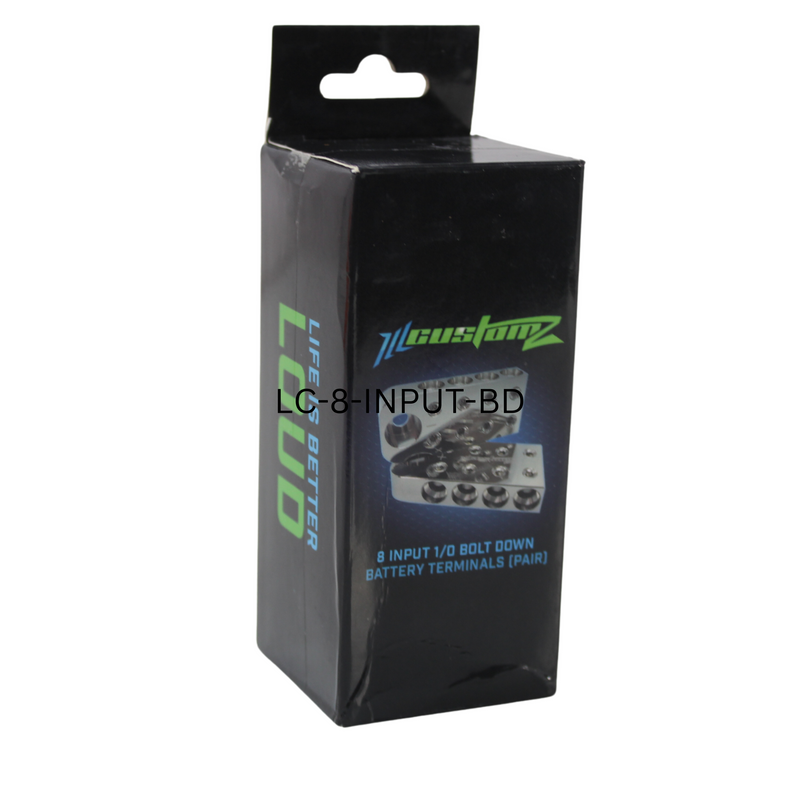 8 Input 1/0 GA Bolt Down Battery Terminal Distribution Blocks Pair OPEN BOX