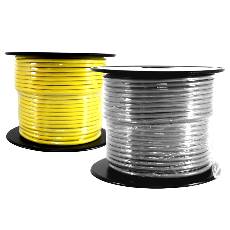 14 GA 100 FT Roll Ylw Grey Stranded Spool of CCA Primary Power Ground Wire Cable