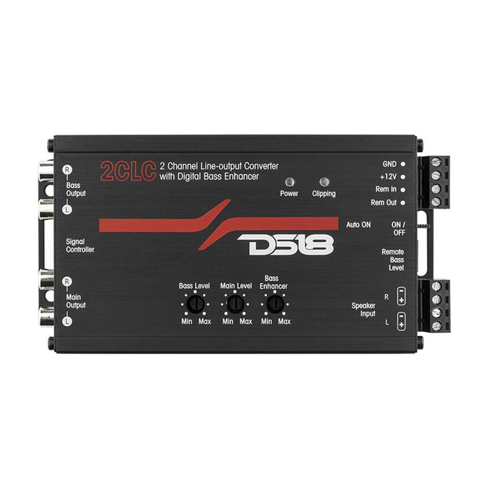 DS18 2 Channel hi/lo Line Output Converter w/ Digital Bass Enhancer & Bass Knob