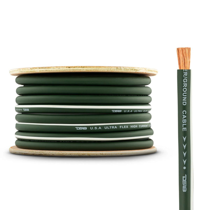 DS18 Car Audio 4 AWG 100% OFC Power/Ground Wire Camo Green Lot Cut By The Foot