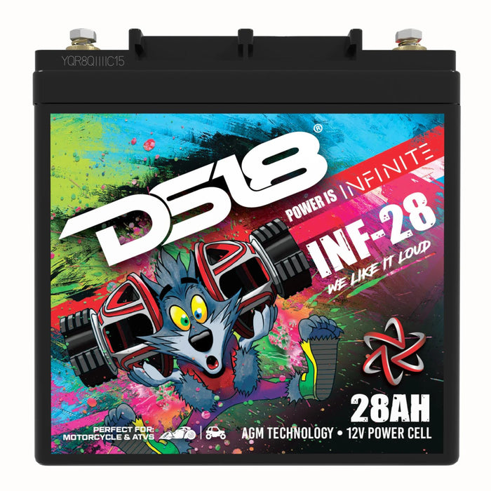 DS18 12V Battery 28 AH 1000 Watts AGM 420 Amps Non Spillable INFINITE INF-28