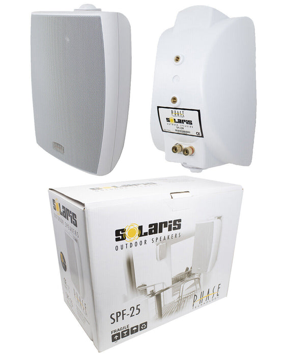 Solaris 5.25" 240W 2-Way Surface-Mount C-Clamp Outdoor White SPKR Set OPEN BOX