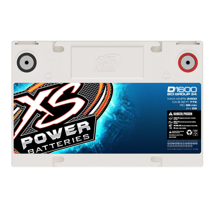 XS Power D1600 16 Volt 56 AH 2400 Max Amps Group 34 AGM Battery