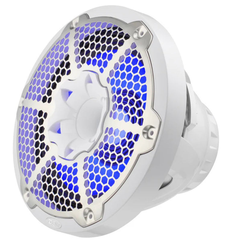 DS18 10" 450W RMS 4-Ohm Marine 2-Way Hybrid Speaker Pair w/ RGB LED NXL-10MD-WH