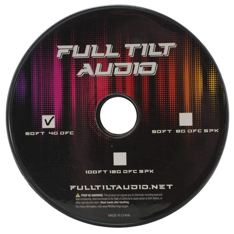Full Tilt Audio 4 GA Tinned OFC Power/Ground Wire Purple Lot Cut By The Foot