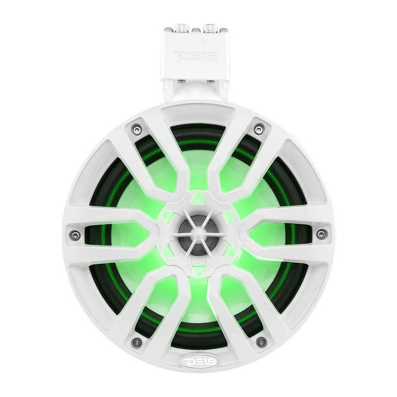 DS18 Hydro 8" 375 Watts 4 Ohm Marine Towers with Integrated RBG Lights White
