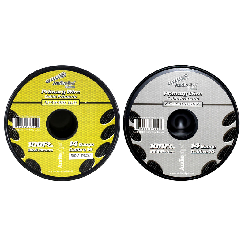 14 GA 100 FT Roll Ylw Grey Stranded Spool of CCA Primary Power Ground Wire Cable