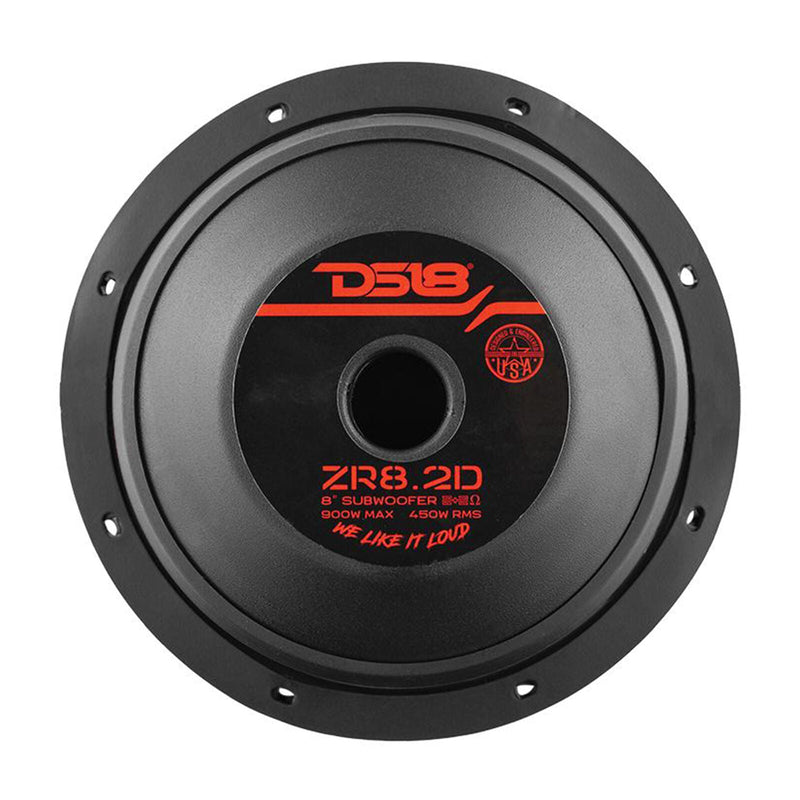 DS18 8" Elite ZR Series 900 Watt Dual Voice Coil 2 Ohm Subwoofer ZR8.2D