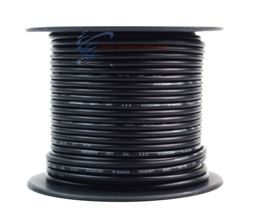 16 GA 100 FT Roll Black Stranded Spool of CCA Primary Power Ground  Wire Cable