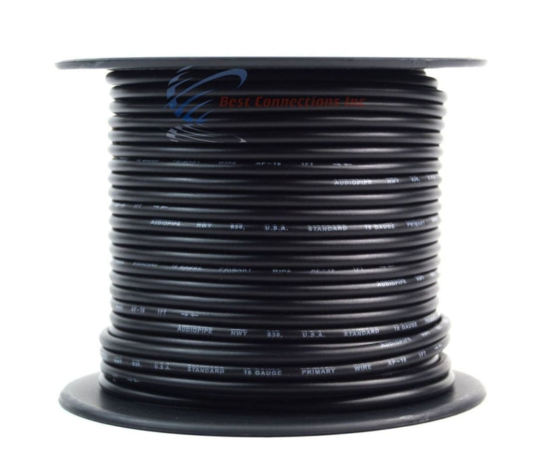 16 GA 100 FT Roll Black Stranded Spool of CCA Primary Power Ground  Wire Cable