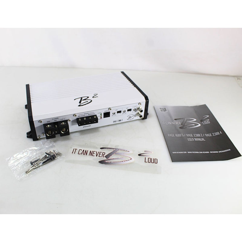 B2 Audio RAGE 2.3K 2300 Watt 2-Channel 2-Ohm Class D Bridgeable Amp REFURBISHED