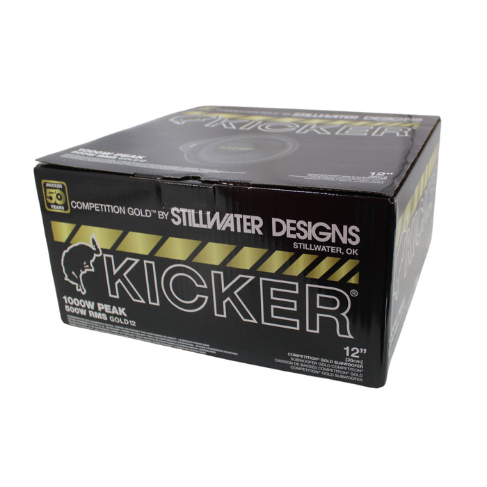 Kicker 50th Competition GOLD Edition 12 Inch Subwoofer Dual 4 Ohm VC 1000W Peak