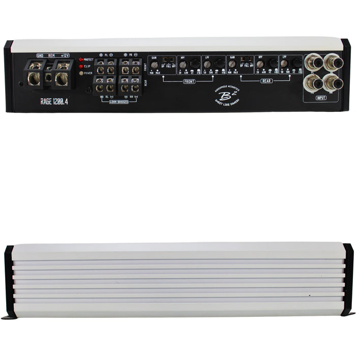 B2 Audio RAGE Series 1200 Watt 4-Ch 2-Ohm Full Range Class D Amplifier OPEN BOX