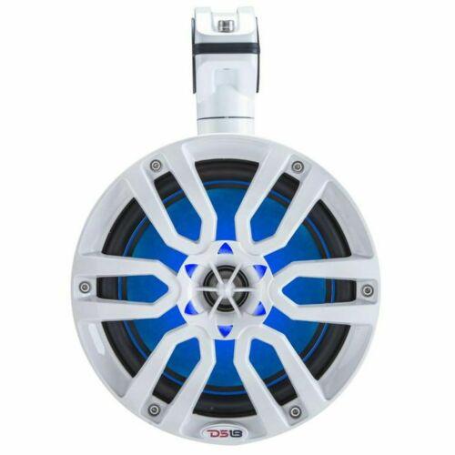DS18 NXL6TPW 6.5" 100 Watt RMS 4-Ohm Marine Coaxial RGB White Tower Speakers