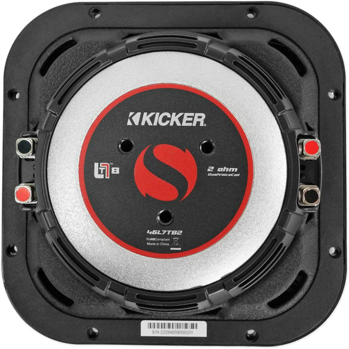 Kicker 8" 350 Watts Dual 2 Ohm L7T Shallow-Mount Solo-Baric Subwoofer 46L7T82