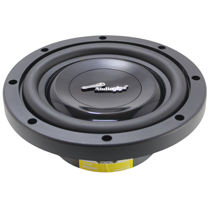 Audiopipe 8" 300W Max Dual Voice Coil 4-Ohm Ultra Shallow Mount Subwoofer