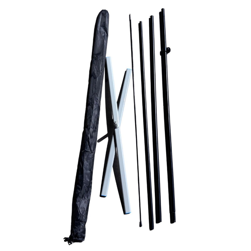 B2 Audio Beach Flag Feather Banner w Pole Kit & Base 2.4' x 14'