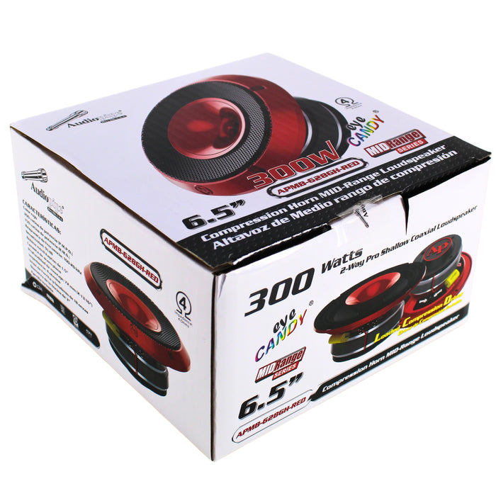 Audiopipe 6.5" 150W RMS 4 Ohm Red Eye Candy Compression Horn Midrange Coax Speaker