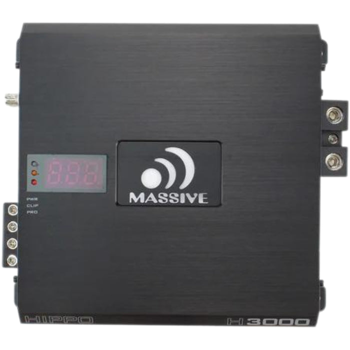 3000W RMS 1-Ohm Monoblock Amplifier Massive Audio HIPPO Series MA-H3000