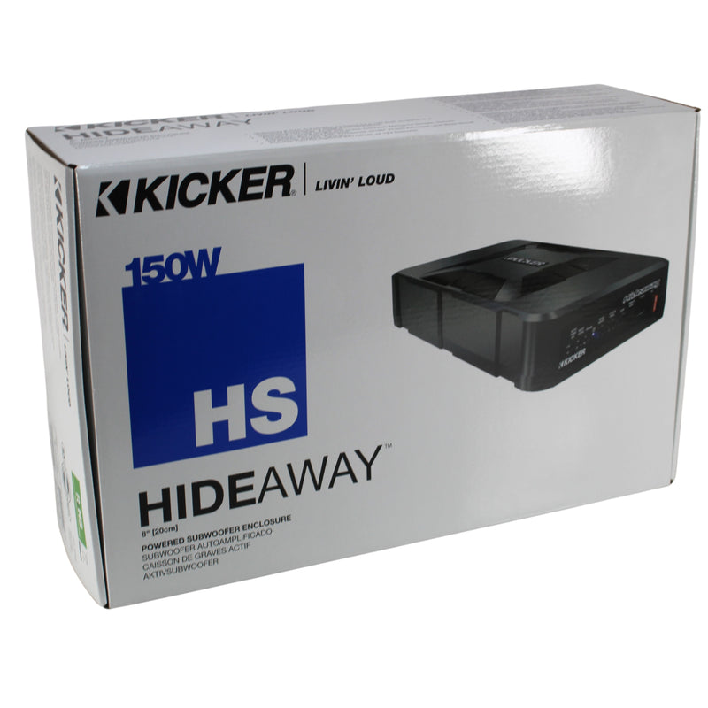 150W RMS 8" Under the Seat Compact Powered Subwoofer w/ Molex Bass Control Knob