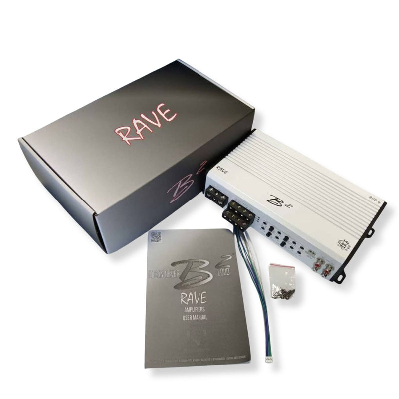 B2 Audio RAVE Series 800 Watt RMS 2-Ohm 4-Channel Class D Car Audio Amplifier