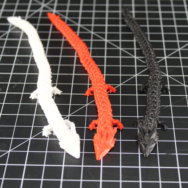 Flexible Crystal Dragon 3D Printed Fidget Toy - 8 Inch Dragon Figurine