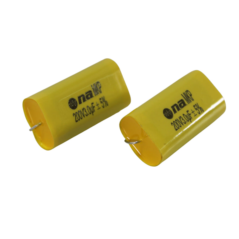 Pair of 3.0 Microfarad Bass Blocker 200 Volt Metalized Film Capacitors