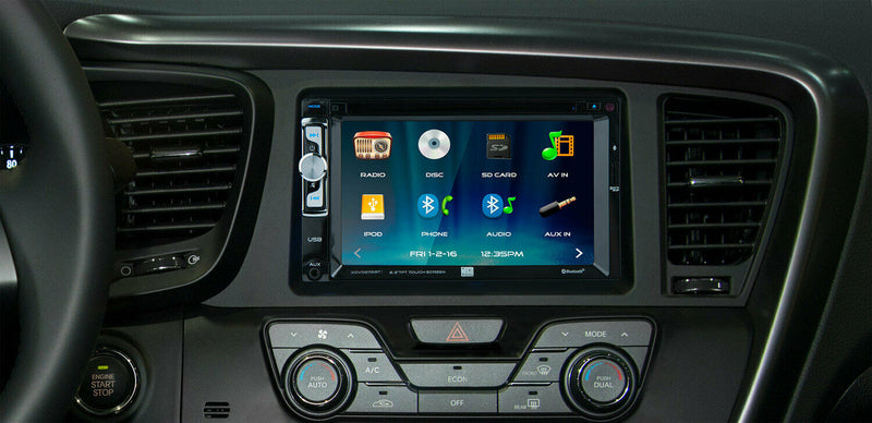 Dual XDVD276BT 6.2" LCD Touchscreen Double Din CD, DVD, AUX Bluetooth Receiver