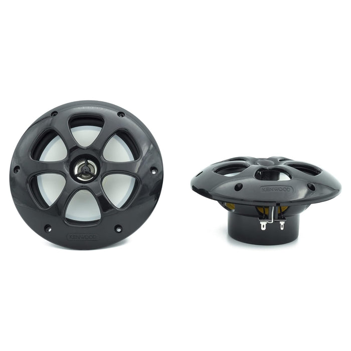 Kenwood 6.5" 100W 4 Ohm 2 Way Coaxial Marine Speakers Pair Black KFC-1613MRB